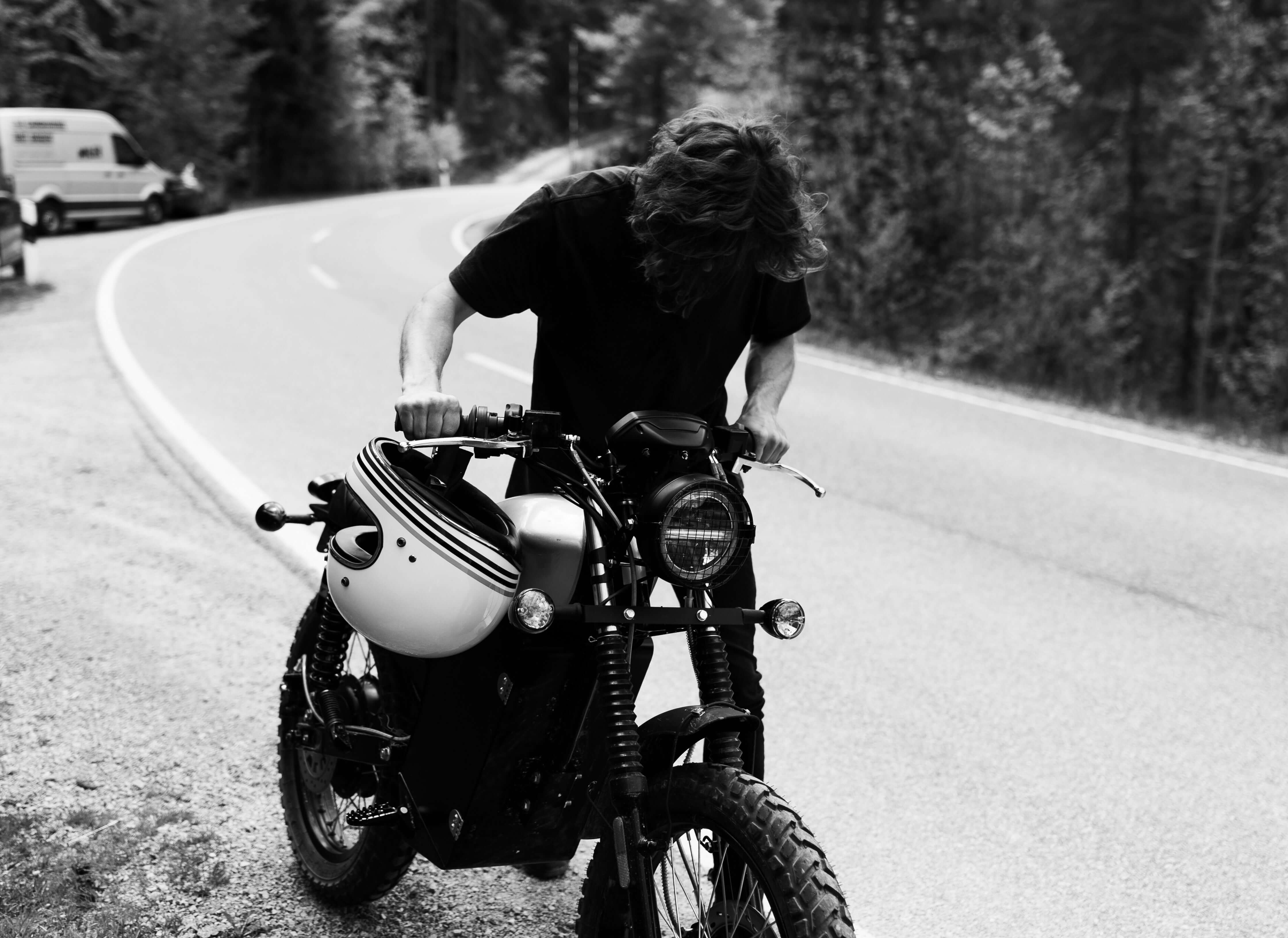 Bonfire & Motorcycle Rider
