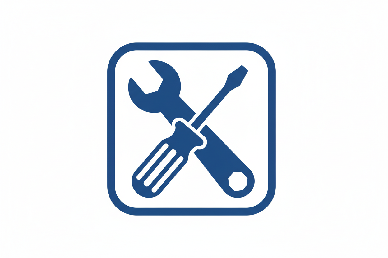 icon for tools in blue color